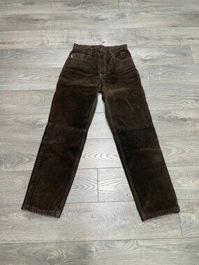 Vintage‎ Skotts Womens Suede Brown Leather Pants 28 Straight Leg Washable Canada
